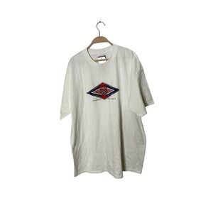 VTG K-SWISS Shirt Single Stitch Graphic Short‎ Sleeve Crewneck Men White SIZE XL